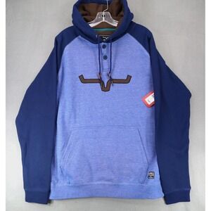 New KIMES RANCH Blaze 2 Men's Blue Heather Poly Cotton Blend Hoodie Size Large
